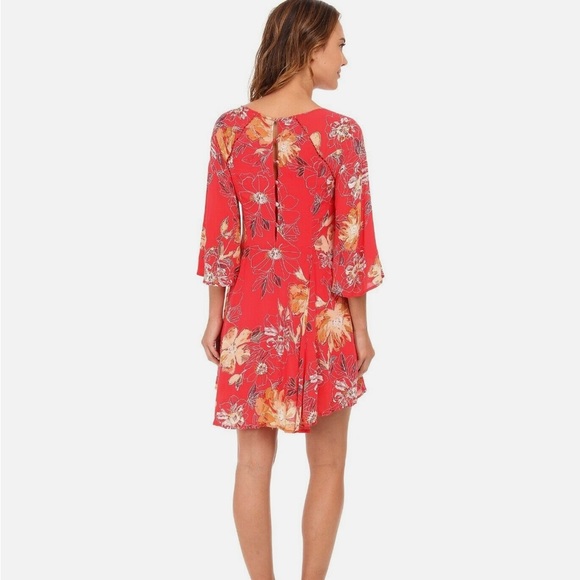 Free People Eyes on You Trapeze Mini Dress Floral Print | Orange Floral Dress - Picture 5 of 11